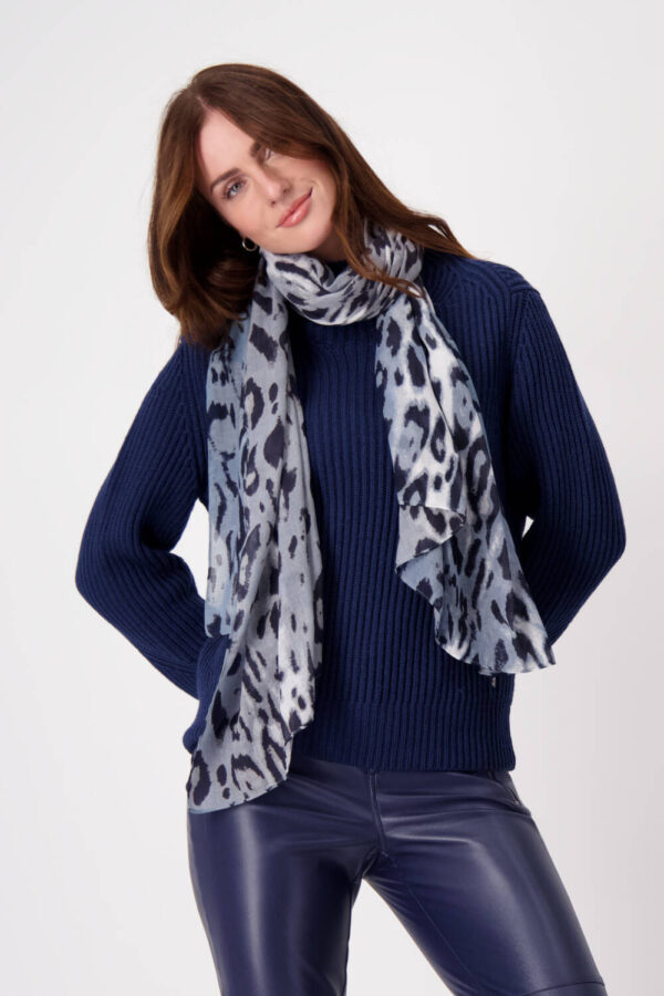 Schal - 620/smokey blue gemustert – Bild 3