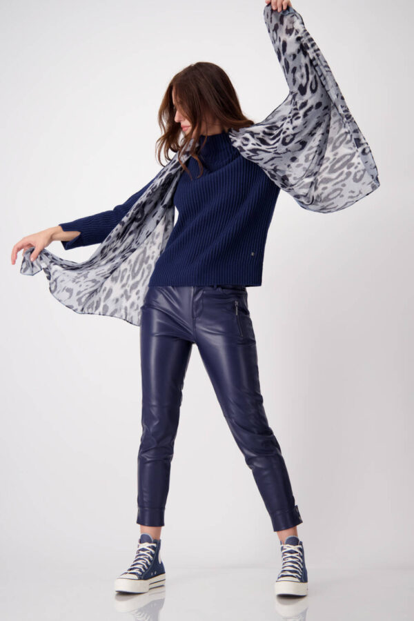 Schal - 620/smokey blue gemustert – Bild 5
