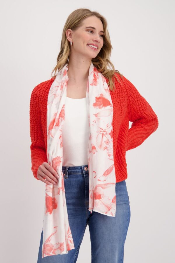 Schal - 496/bright coral gemustert – Bild 2