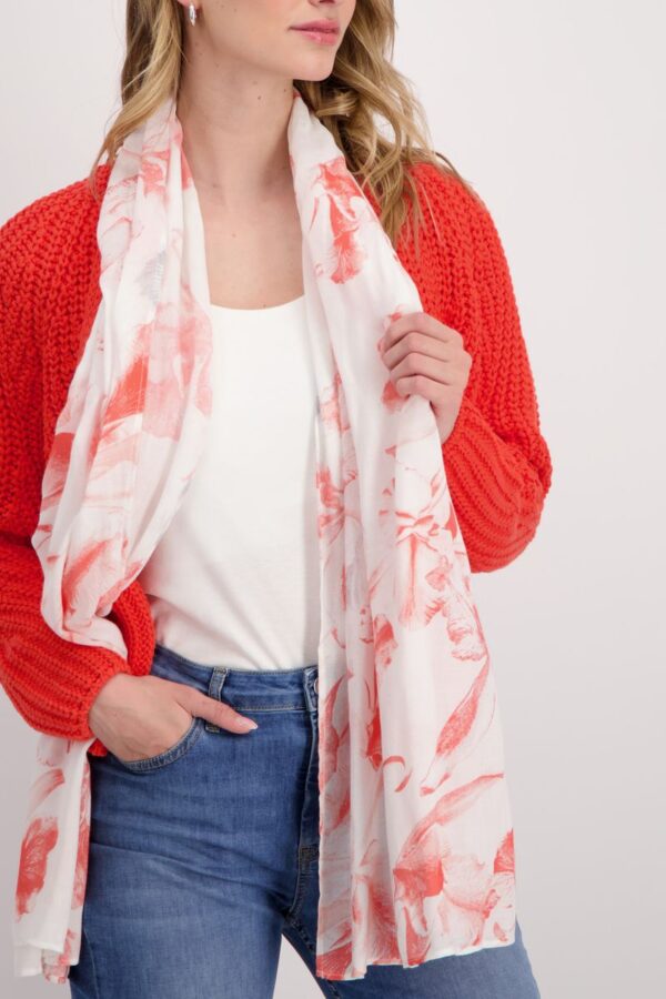 Schal - 496/bright coral gemustert – Bild 3