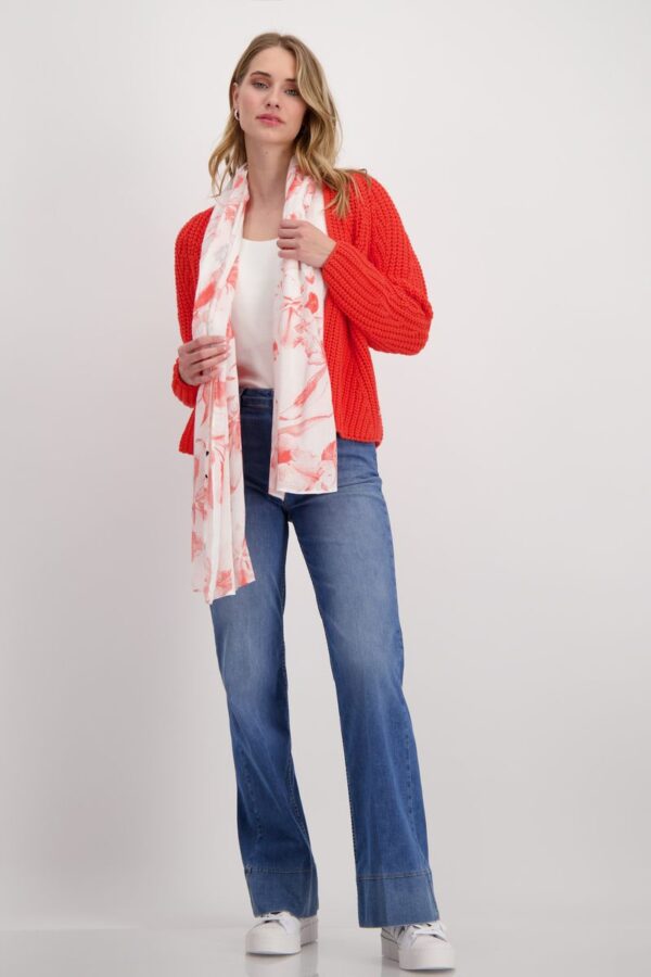 Schal - 496/bright coral gemustert – Bild 5