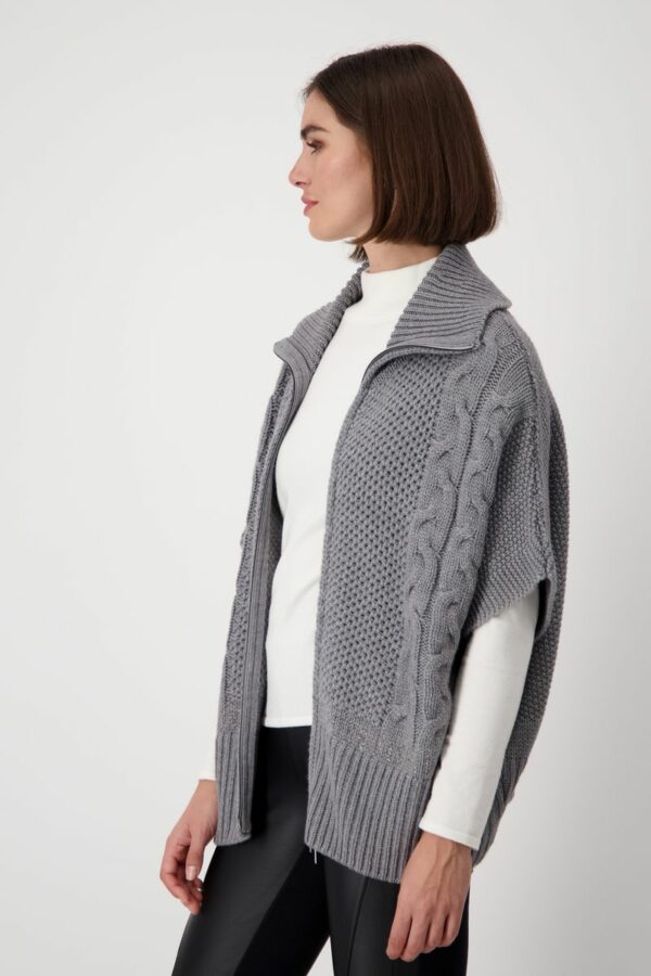 Strickjacke - 833/steel melange – Bild 2