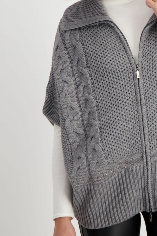 Strickjacke - 833/steel melange – Bild 4