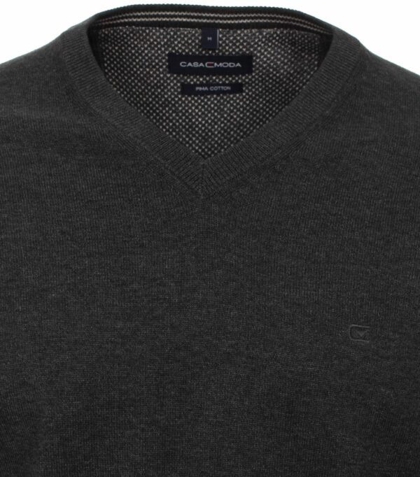 Pullover mit V-Ausschnitt uni 004430 – Bild 2